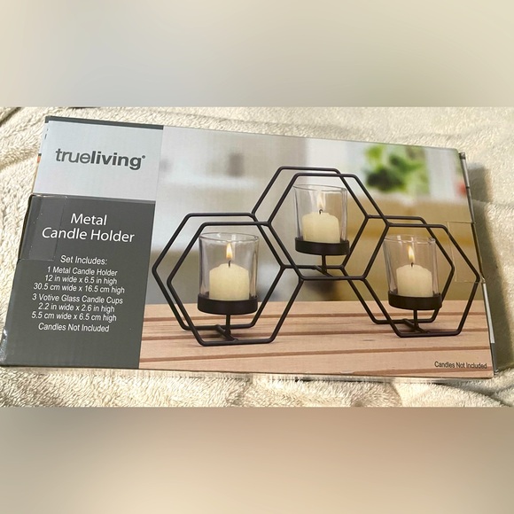 true living Other - Black Metal Candle Holder